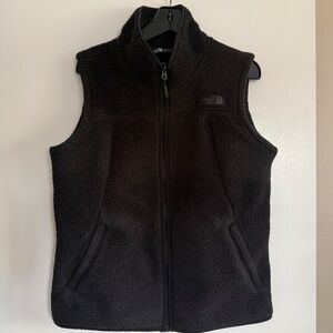 North Face Women's Furry Fleece Black Vest - Large